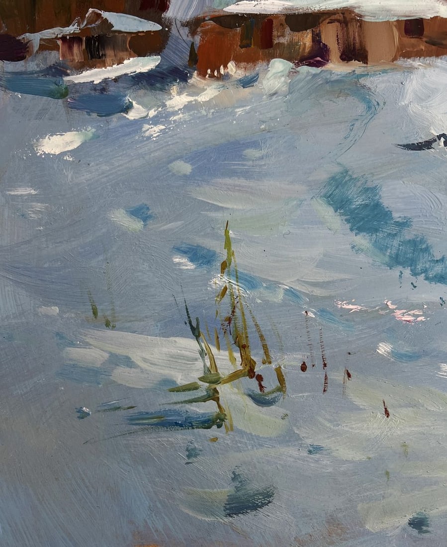 Oil painting Along the snowy path Yuriy Suprunchuk - 7