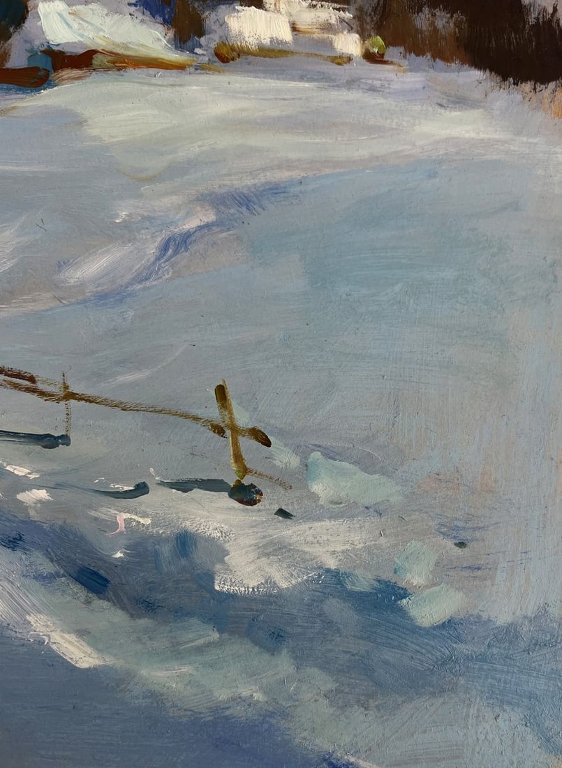 Oil painting Along the snowy path Yuriy Suprunchuk - 9