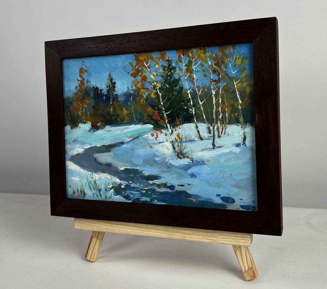 Oil painting The beauty of the winter forest Yuriy Suprunchuk - 2