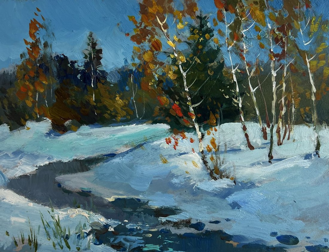 Oil painting The beauty of the winter forest Yuriy Suprunchuk - 3
