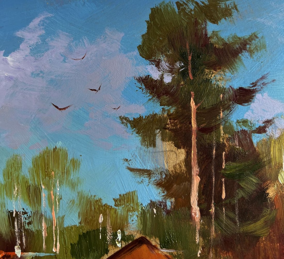 Oil painting Winter calm in the village Yuriy Suprunchuk - 5