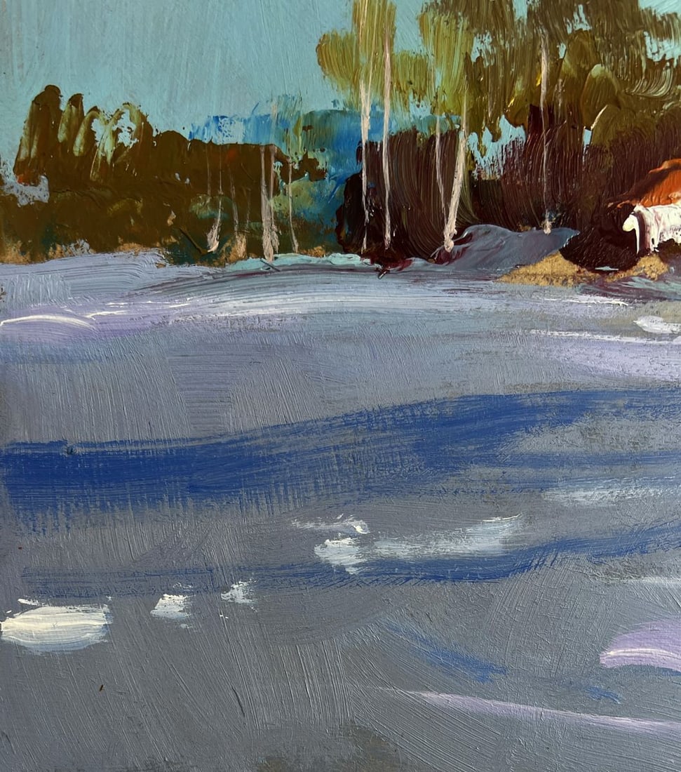 Oil painting Winter calm in the village Yuriy Suprunchuk - 7