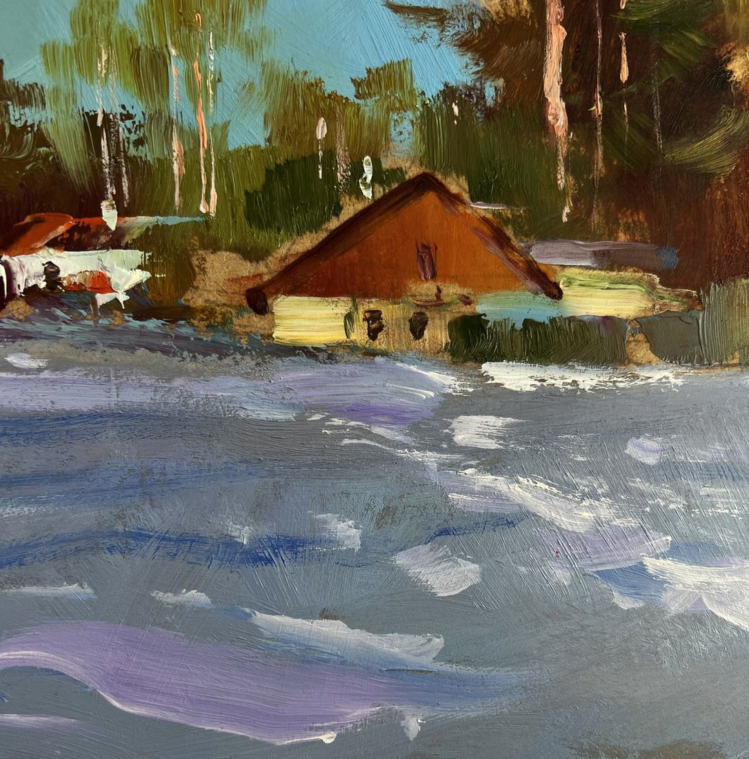 Oil painting Winter calm in the village Yuriy Suprunchuk - 8