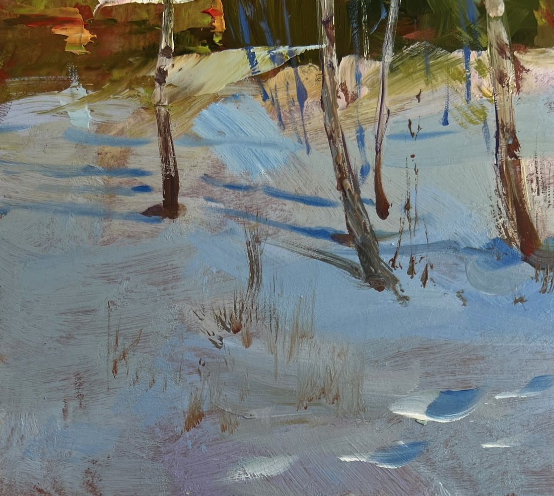 Oil painting Winter path leading home Yuriy Suprunchuk - 7