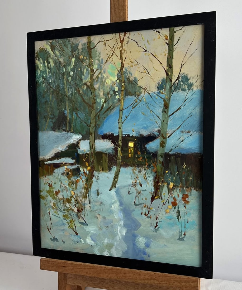 Oil painting Enjoying the winter sunset Yuriy Suprunchuk - 2