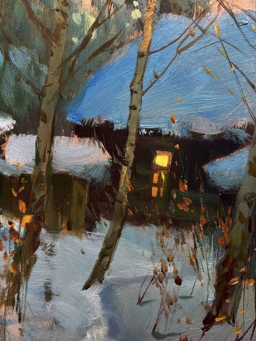 Oil painting Enjoying the winter sunset Yuriy Suprunchuk - 6
