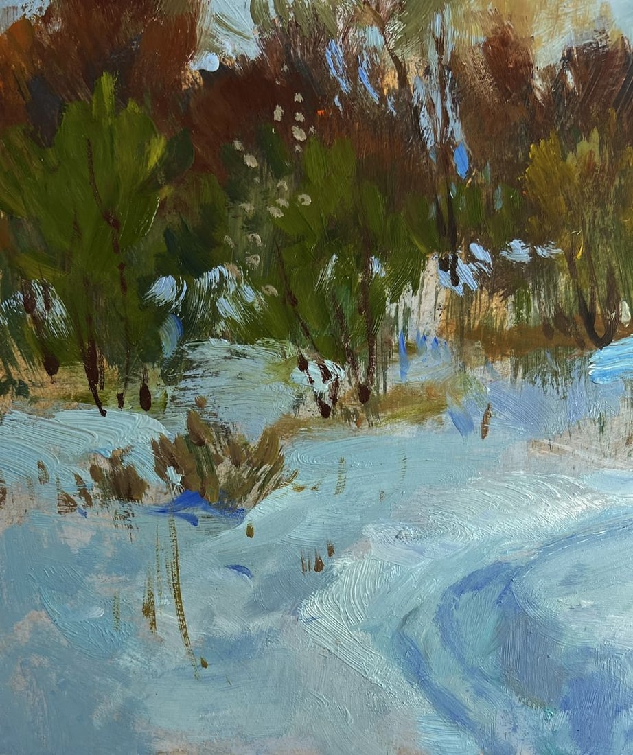 Oil painting Path in the winter forest Yuriy Suprunchuk - 7