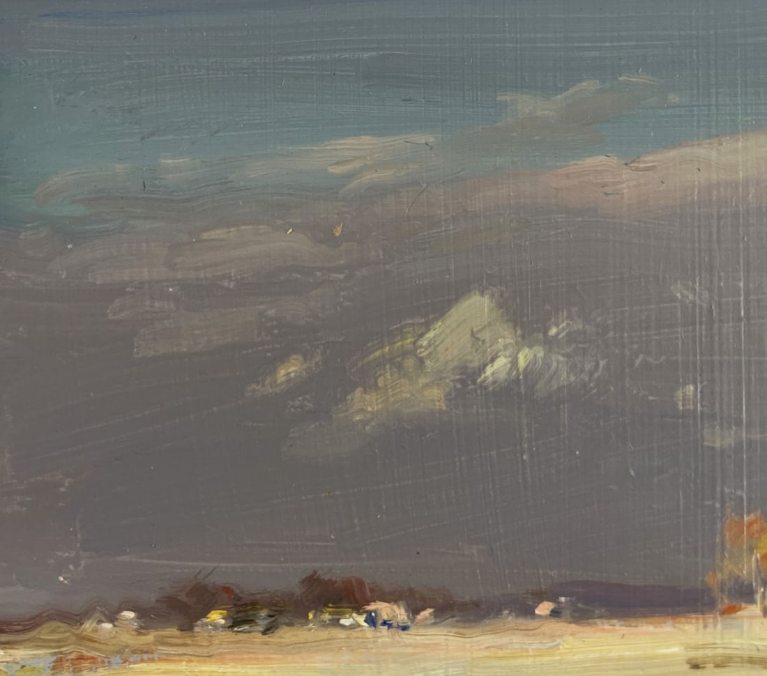 Oil painting Winter morning in the village Sergey Polyakov - 7