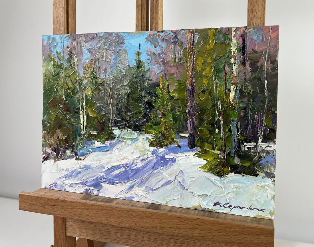 Oil painting Winter fairy tale in the forest Boris Serdyuk - 2