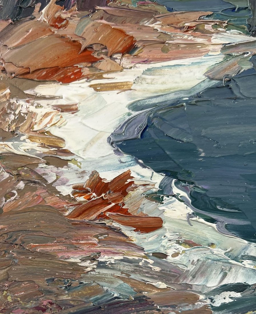 Oil painting River against the backdrop of snowy trees Boris Serdyuk - 7