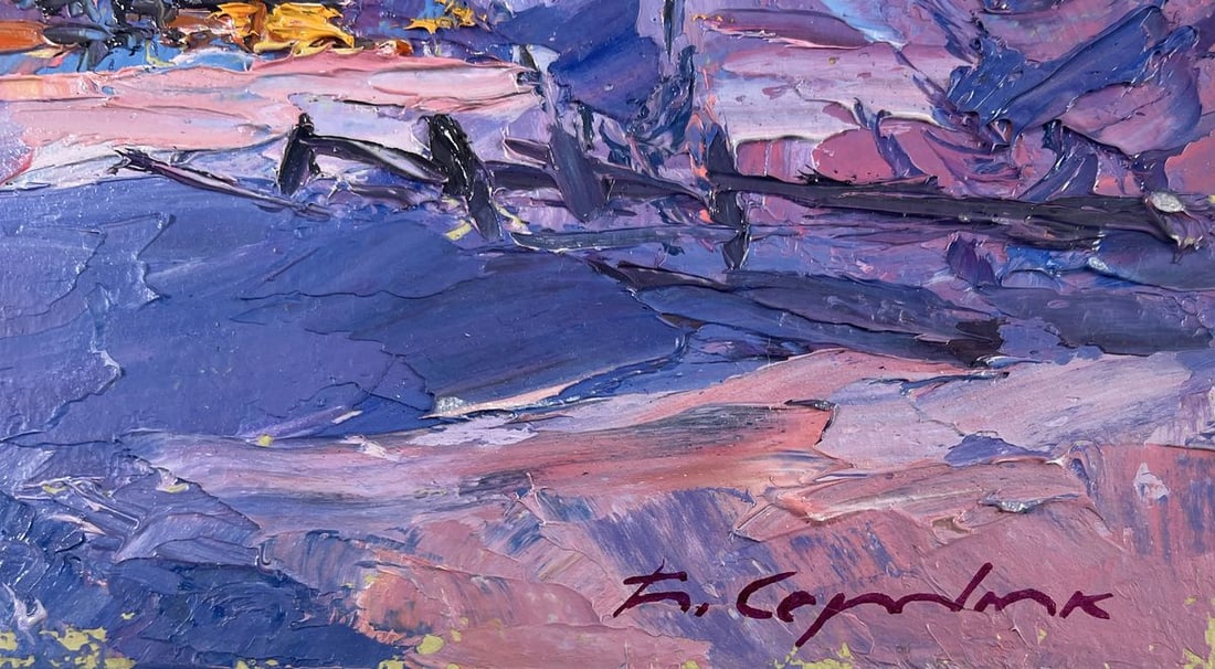 Oil painting Silence among the snow and trees Boris Serdyuk - 5