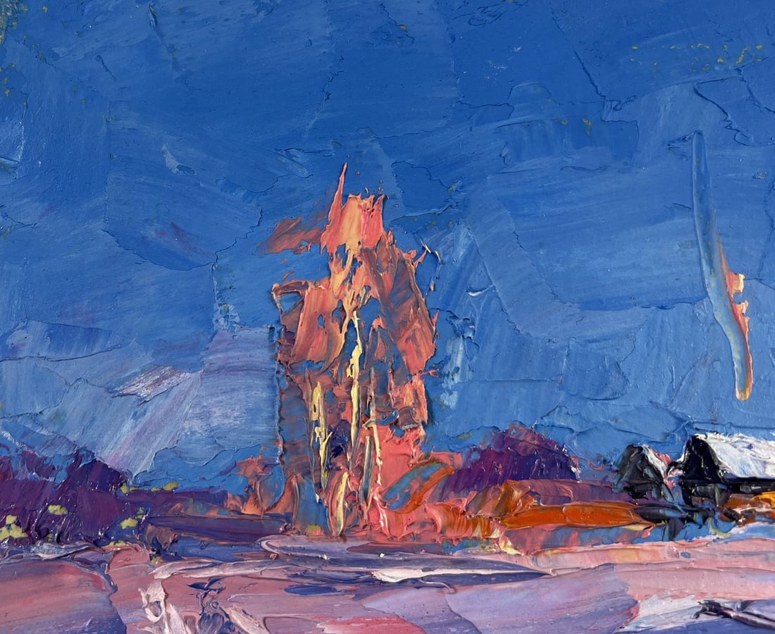 Oil painting Silence among the snow and trees Boris Serdyuk - 7