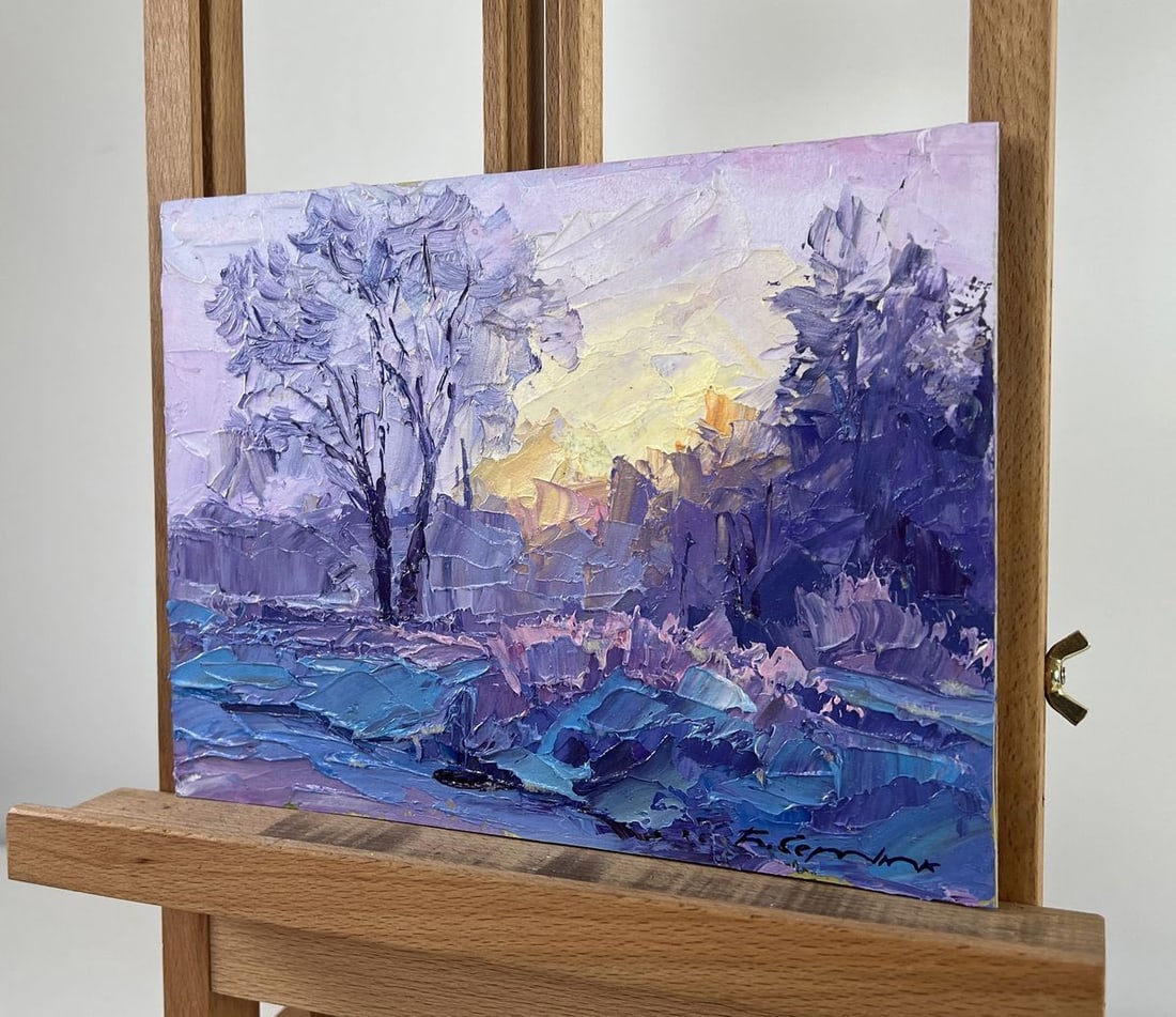 Oil painting Winter weaves snowy silence Boris Serdyuk - 2