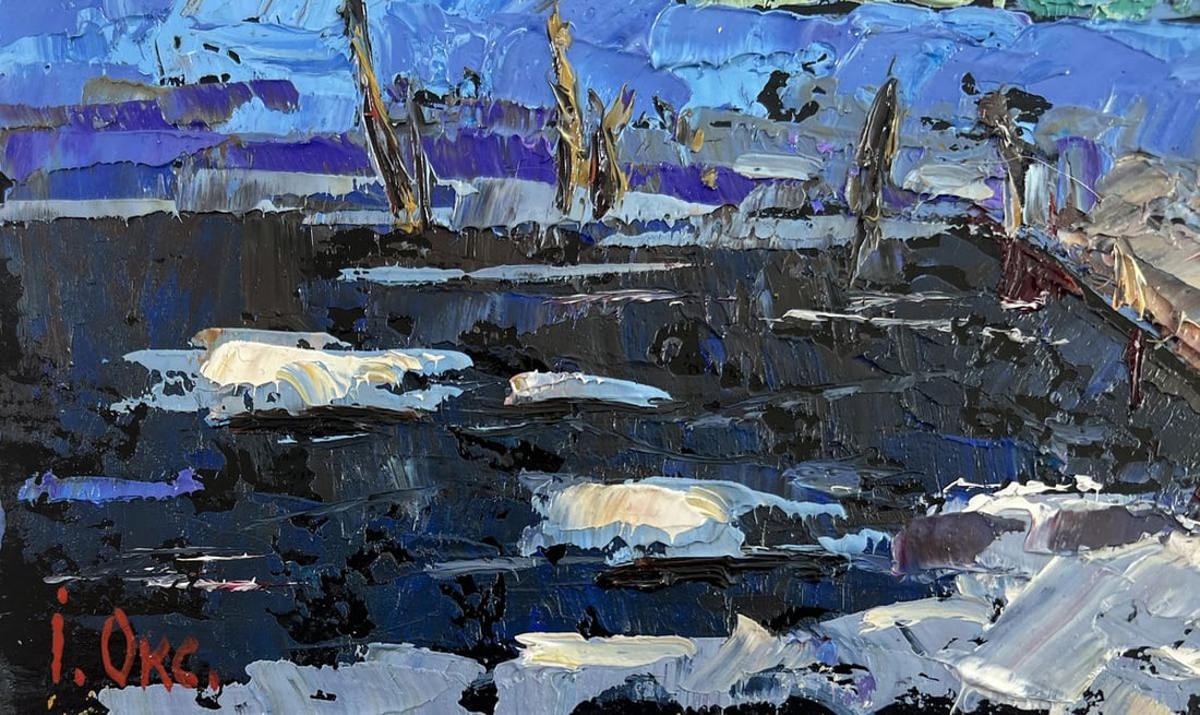 Oil painting The evening light of the native house Oksana Kalenyuk - 6