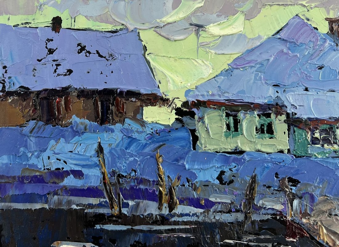Oil painting The evening light of the native house Oksana Kalenyuk - 7