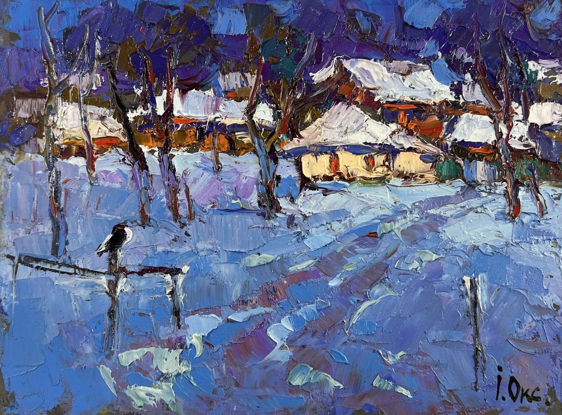 Oil painting Moonlight winter light Oksana Kalenyuk - 3