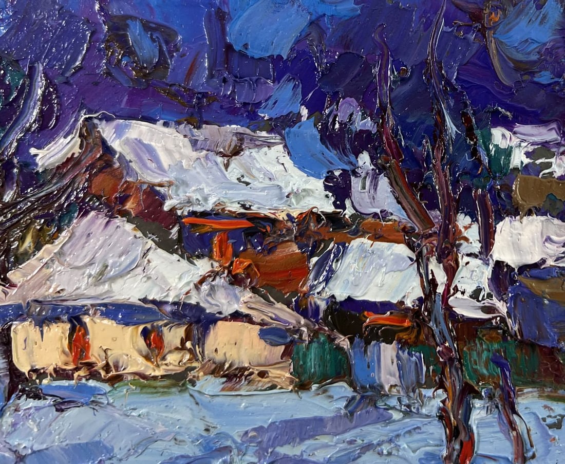 Oil painting Moonlight winter light Oksana Kalenyuk - 4