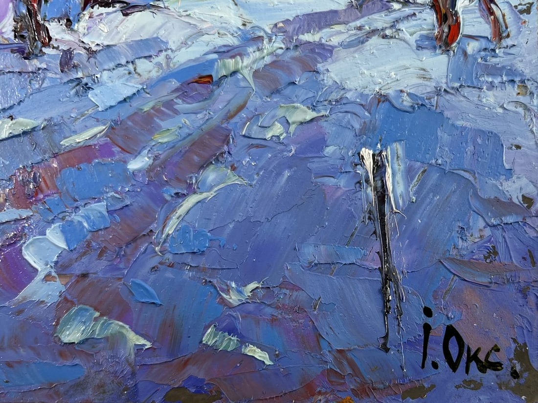 Oil painting Moonlight winter light Oksana Kalenyuk - 5