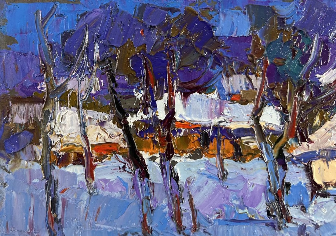 Oil painting Moonlight winter light Oksana Kalenyuk - 7