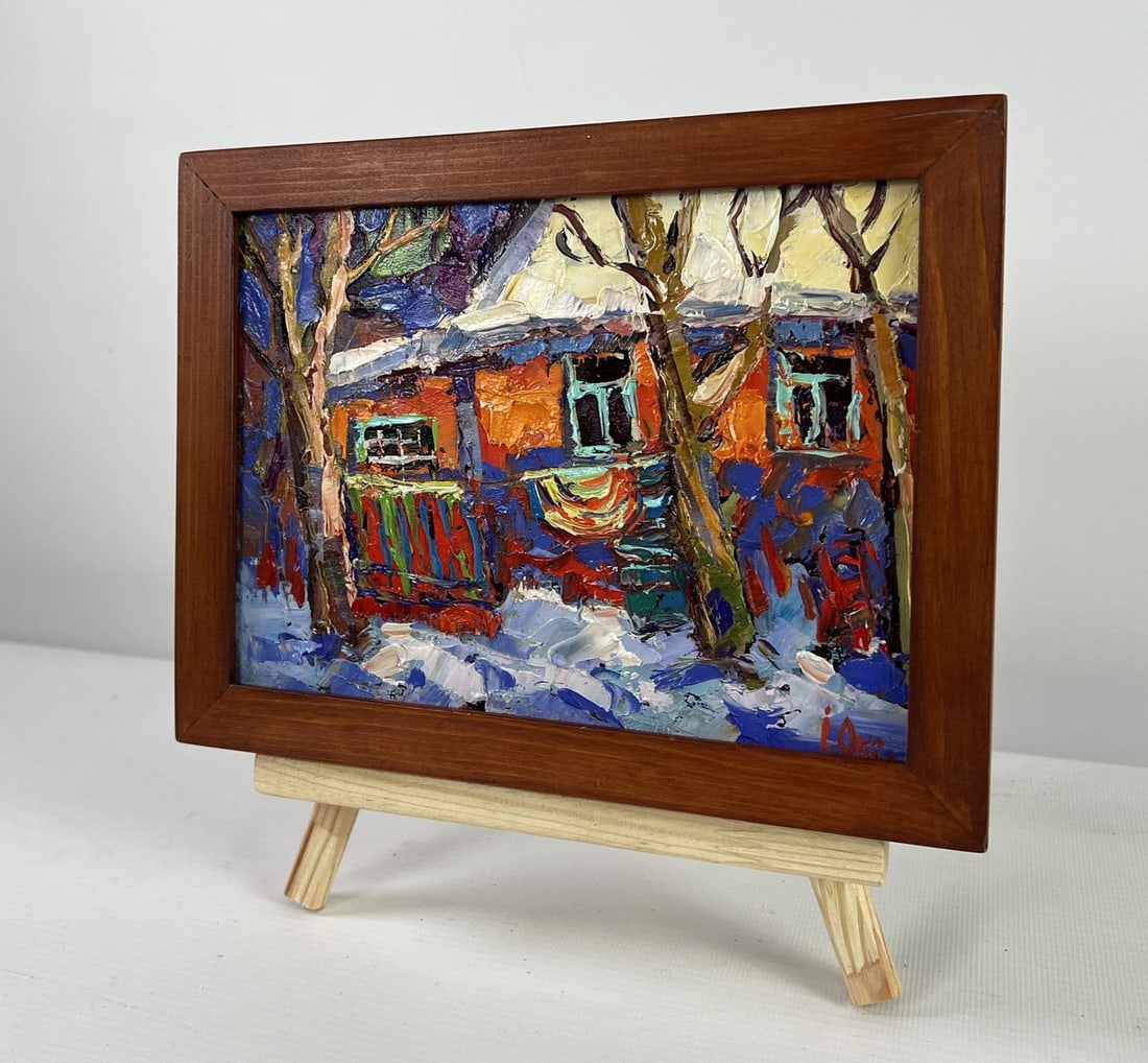 Oil painting The quiet beauty of a winter morning Oksana Kalenyuk - 2