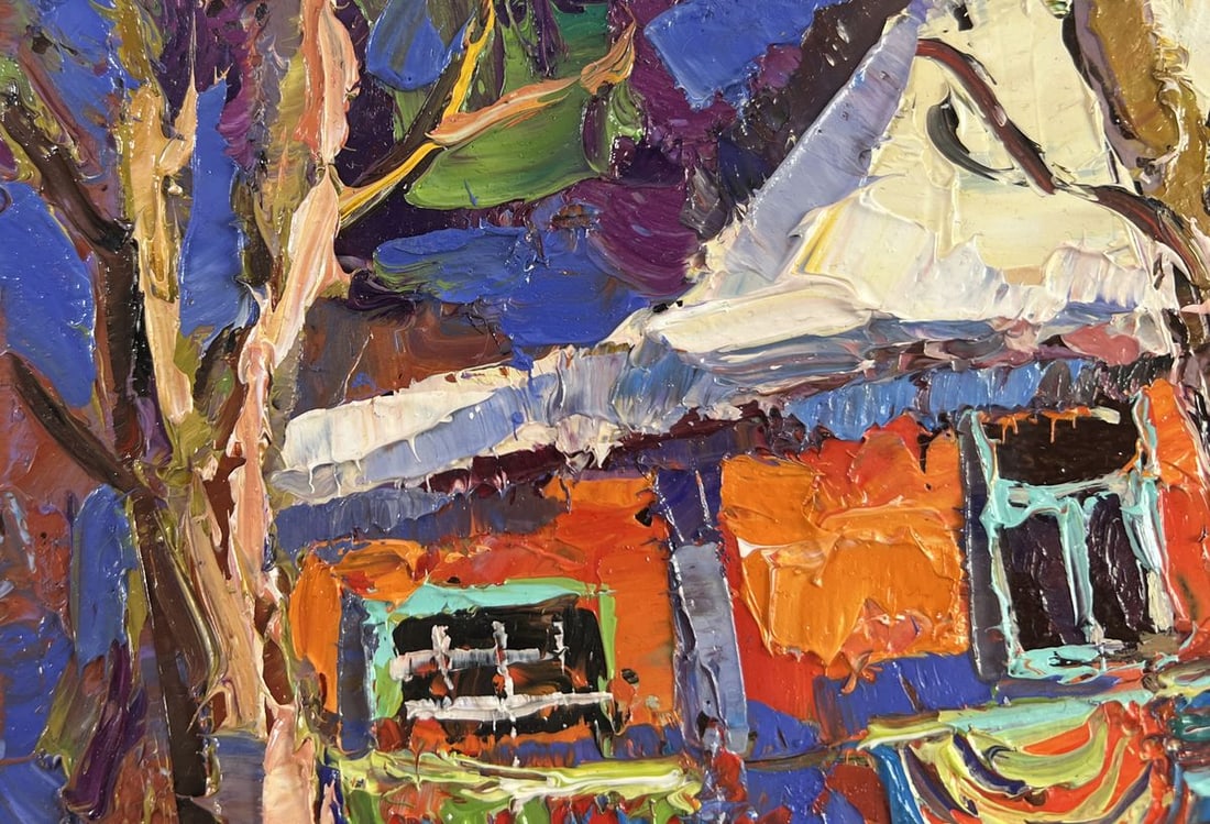 Oil painting The quiet beauty of a winter morning Oksana Kalenyuk - 7