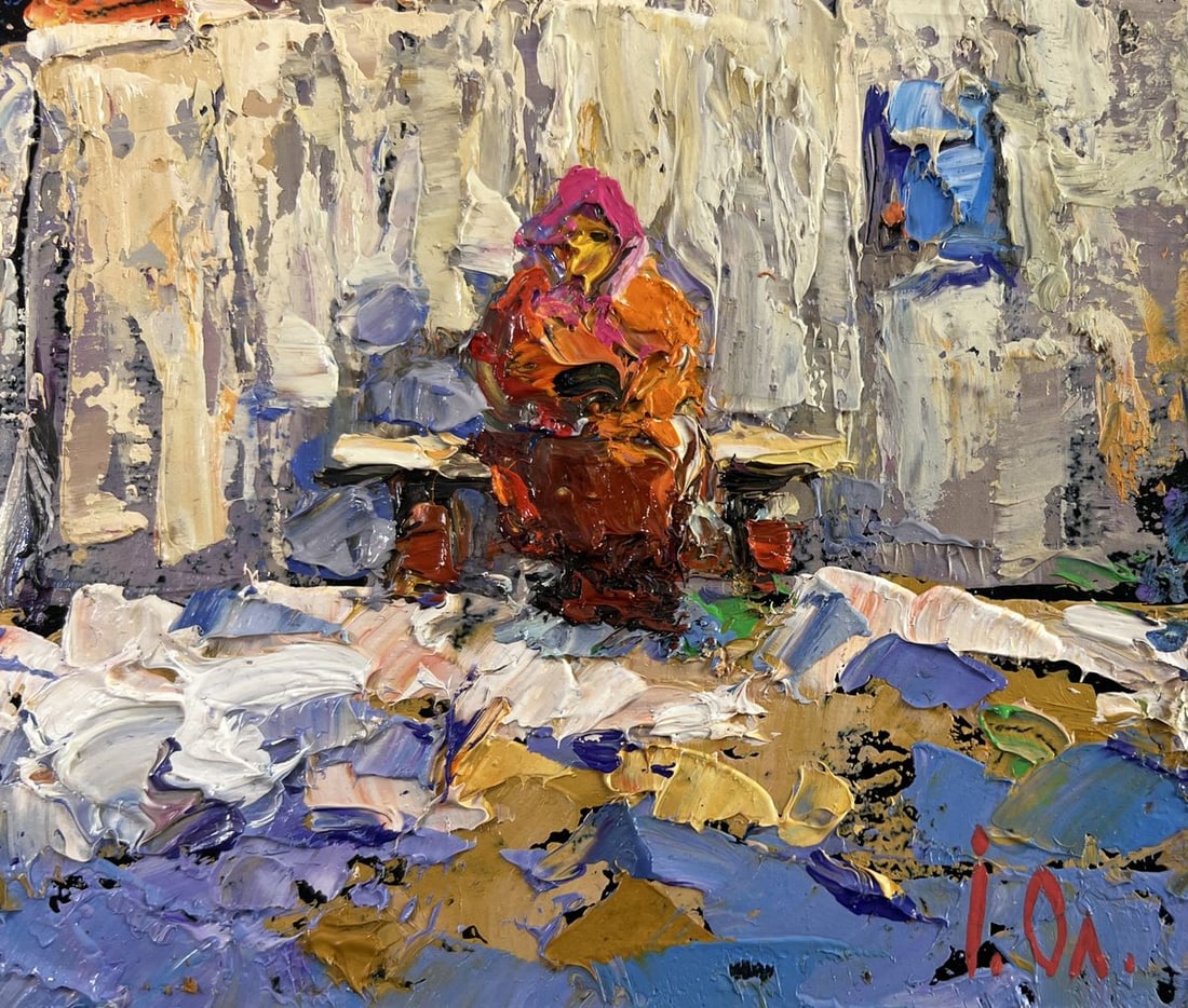 Oil painting Warm evening in grandma's house Alex Kalenyuk - 5