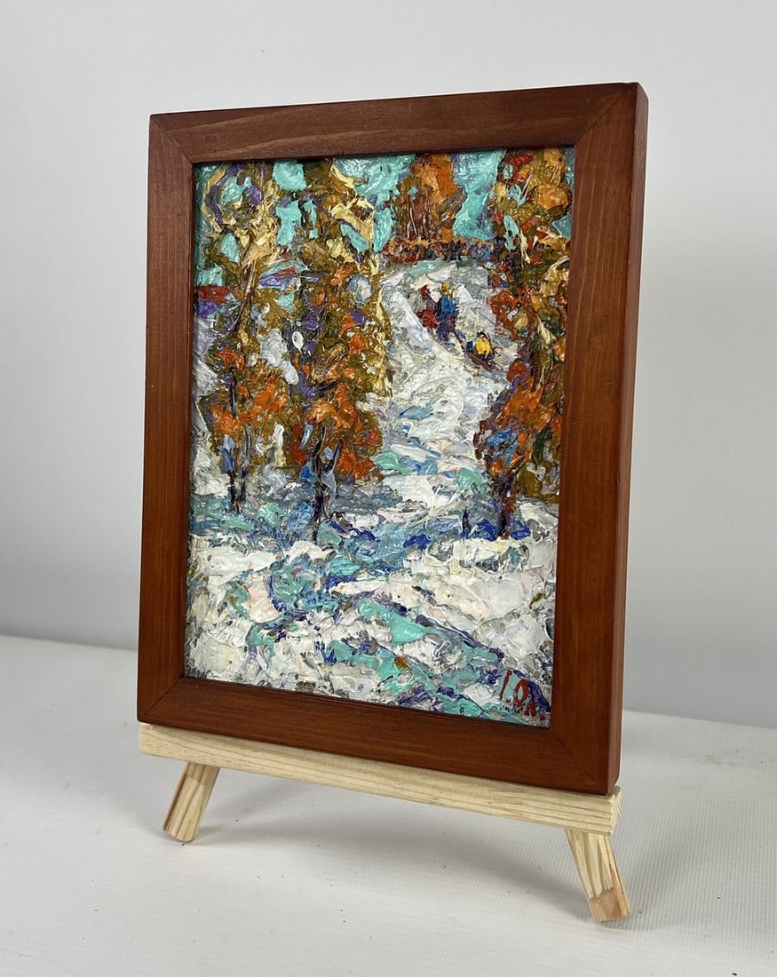 Oil painting The first snow fell Alex Kalenyuk - 2