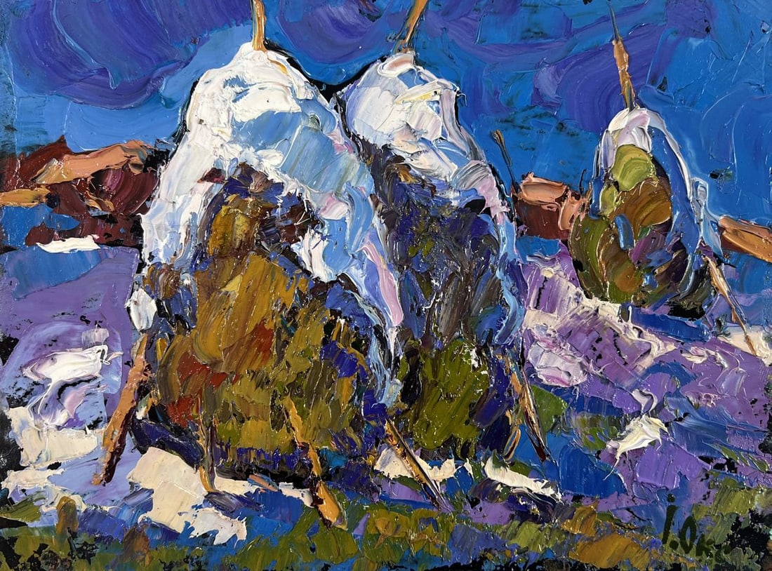 Oil painting Hay under the snow Oksana Kalenyuk - 3