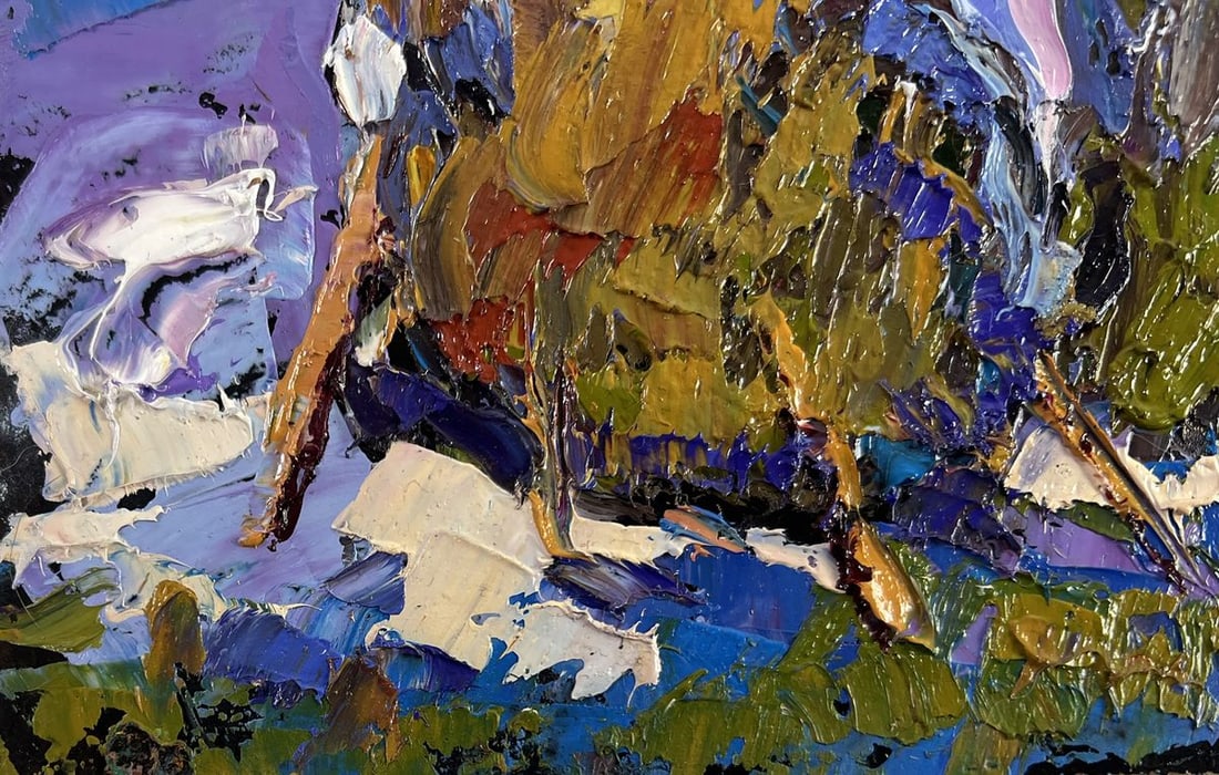 Oil painting Hay under the snow Oksana Kalenyuk - 6