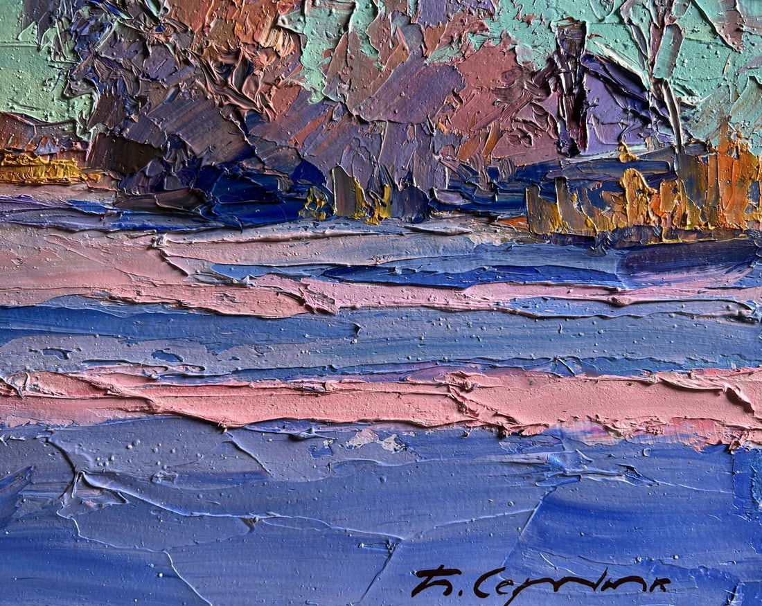 Oil painting Pink morning in winter Boris Serdyuk - 9