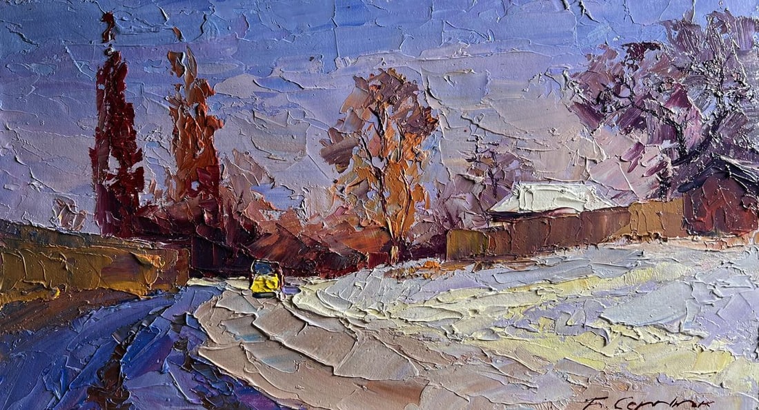 Oil painting The street was covered with snow Boris Serdyuk - 3