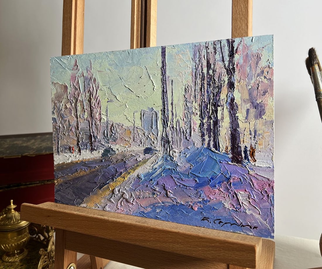 Oil painting After the night snowstorm Boris Serdyuk - 2