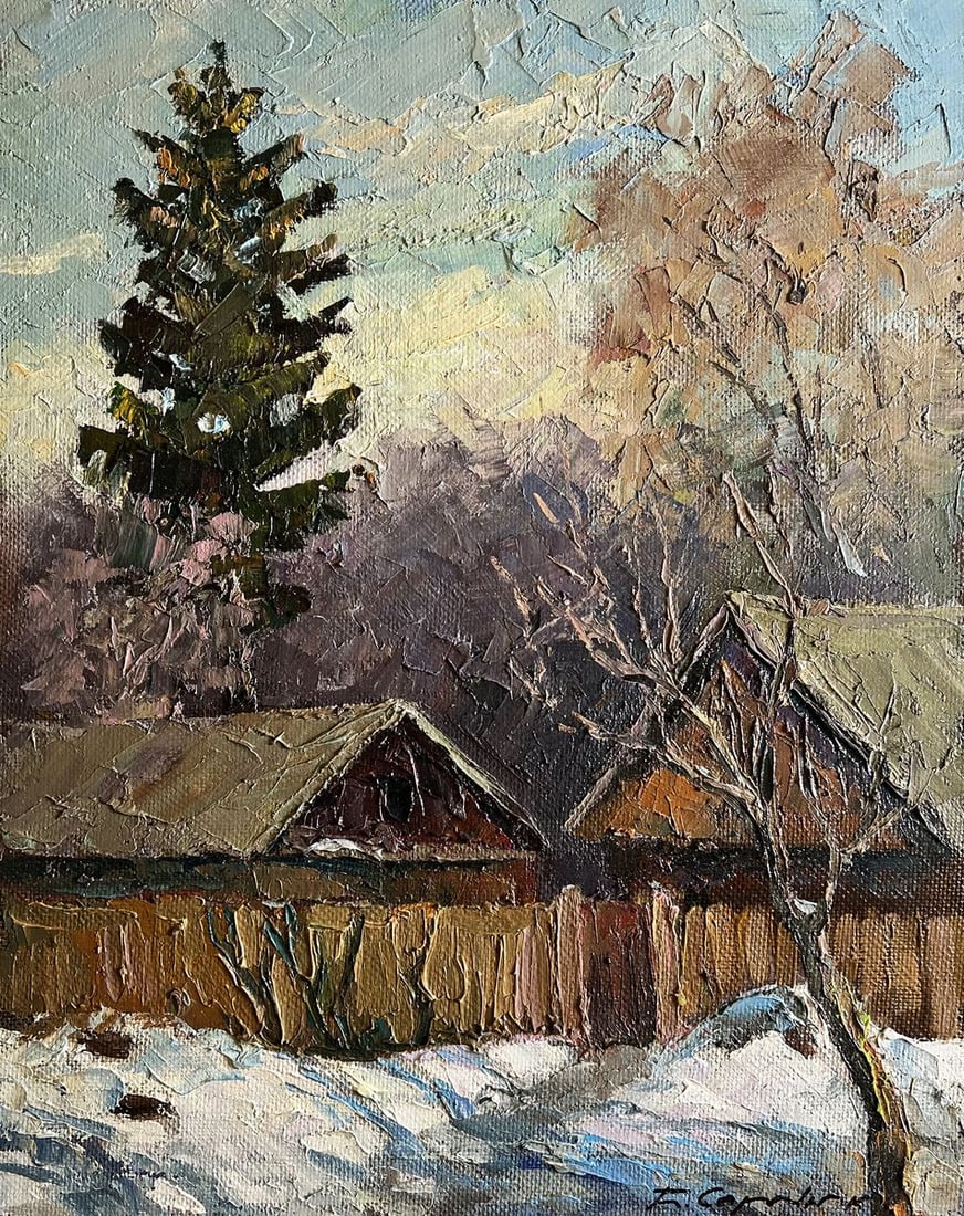 Oil painting A cold December day Boris Serdyuk - 3