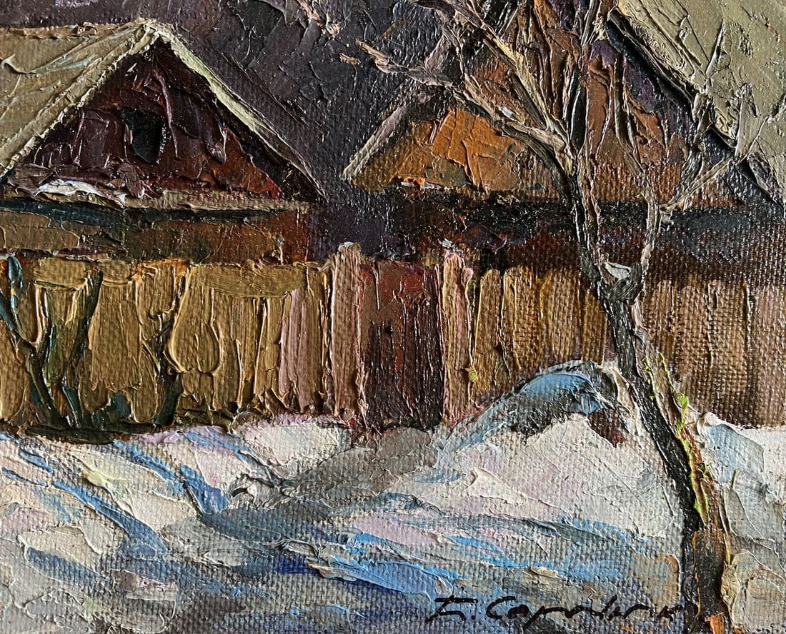 Oil painting A cold December day Boris Serdyuk - 9