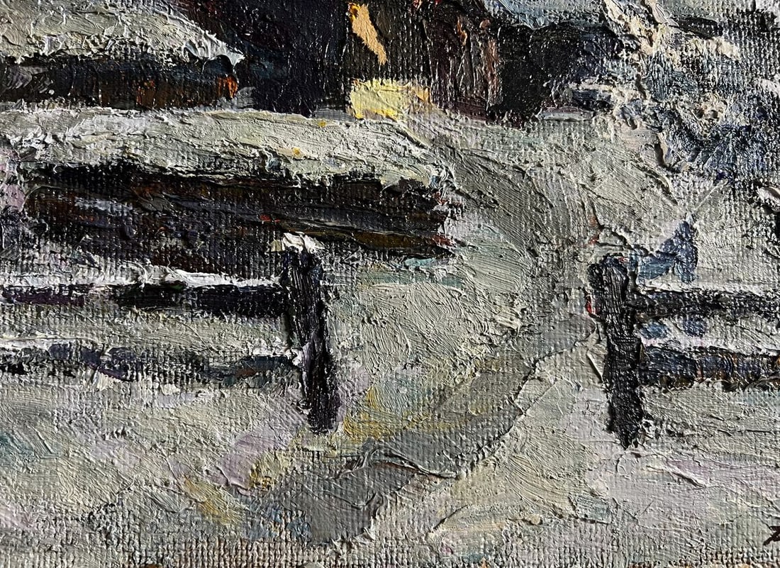 Oil painting Winter courtyard Boris Serdyuk - 7