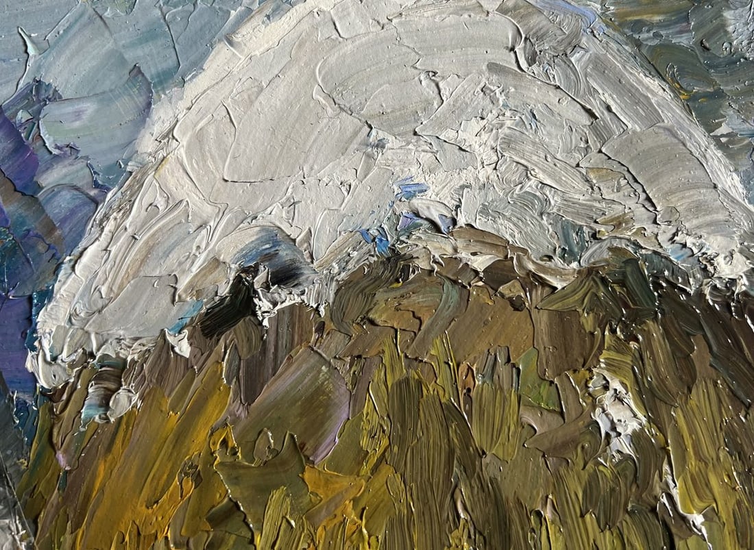 Oil painting Winter bustle in the yard Boris Serdyuk - 6