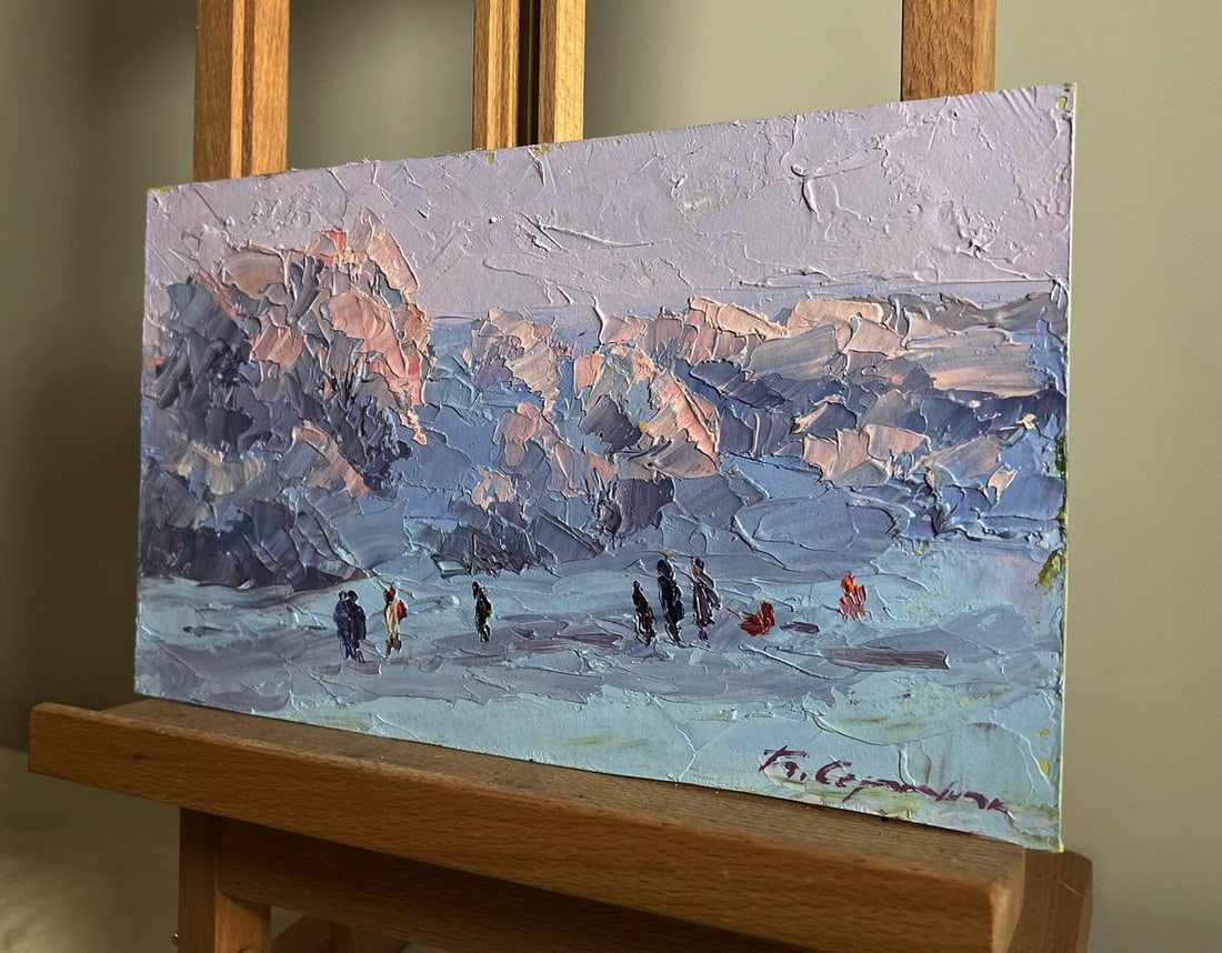 Oil painting Walking on a frosty day Boris Serdyuk - 2