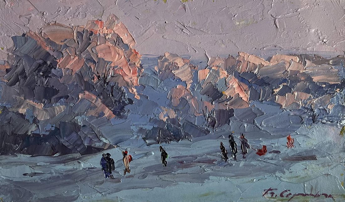 Oil painting Walking on a frosty day Boris Serdyuk - 3