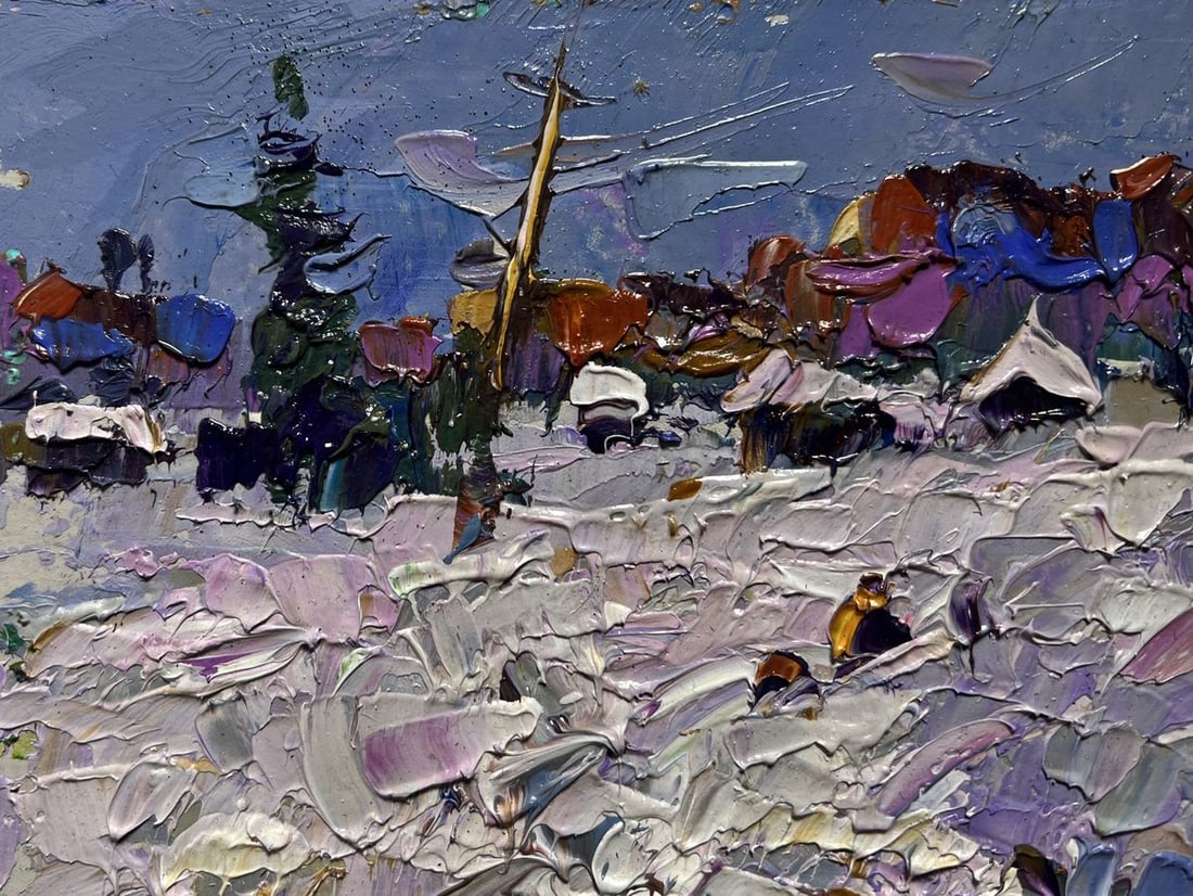 Oil painting Winter Road Home Alex Kalenyuk - 4