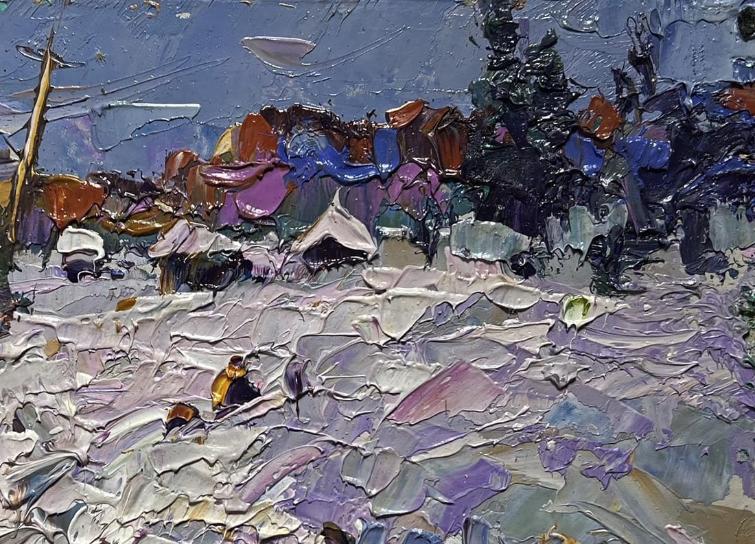 Oil painting Winter Road Home Alex Kalenyuk - 8
