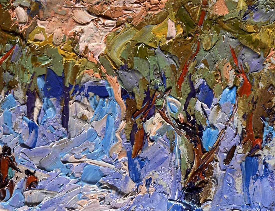 Oil painting In the winter forest park Alex Kalenyuk - 4