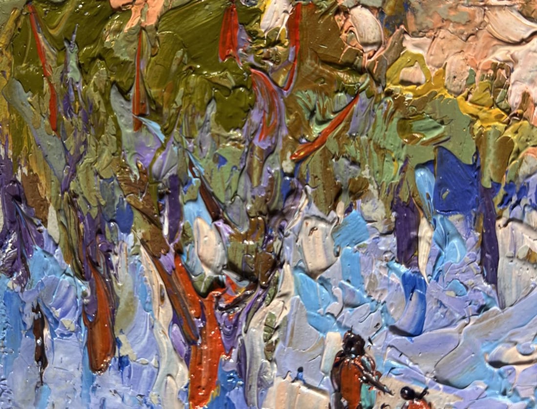 Oil painting In the winter forest park Alex Kalenyuk - 5