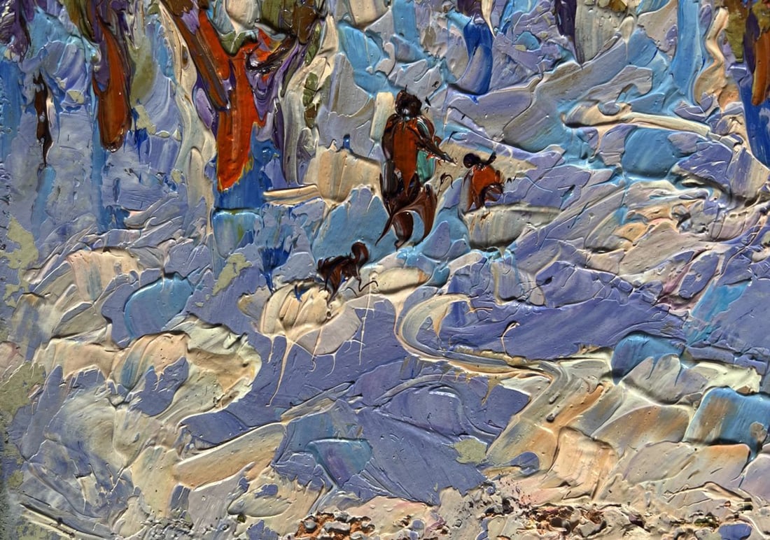 Oil painting In the winter forest park Alex Kalenyuk - 6