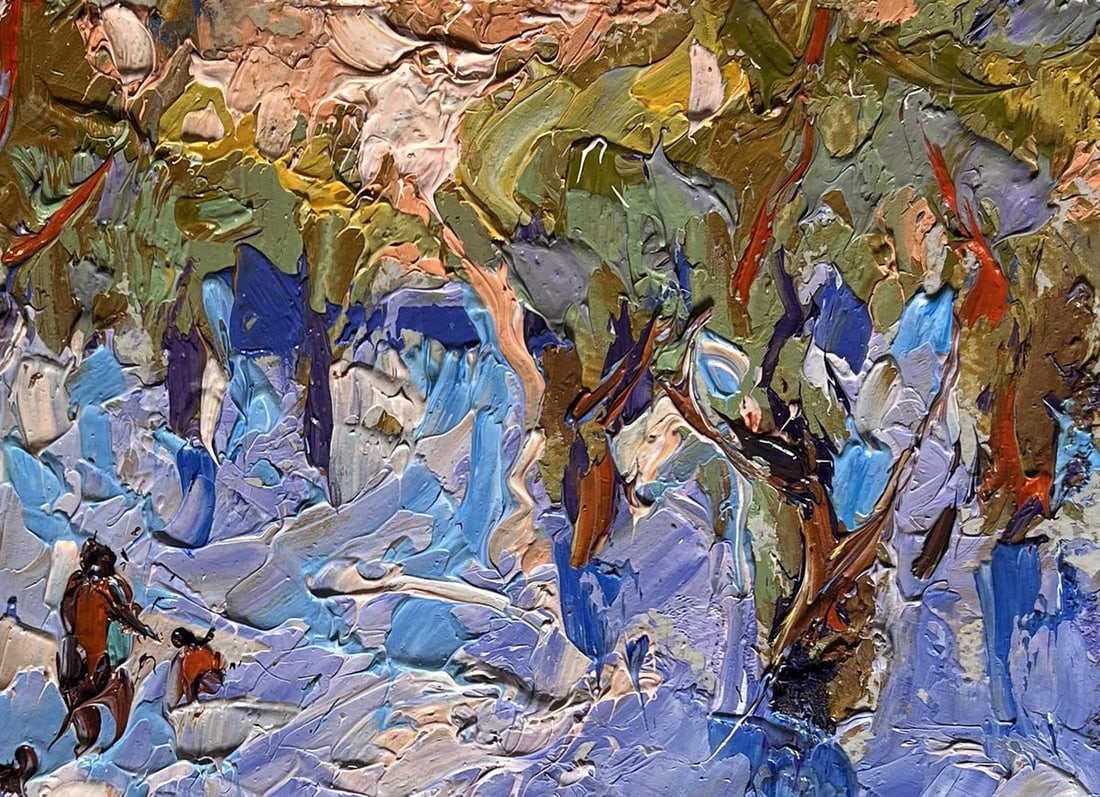 Oil painting In the winter forest park Alex Kalenyuk - 8