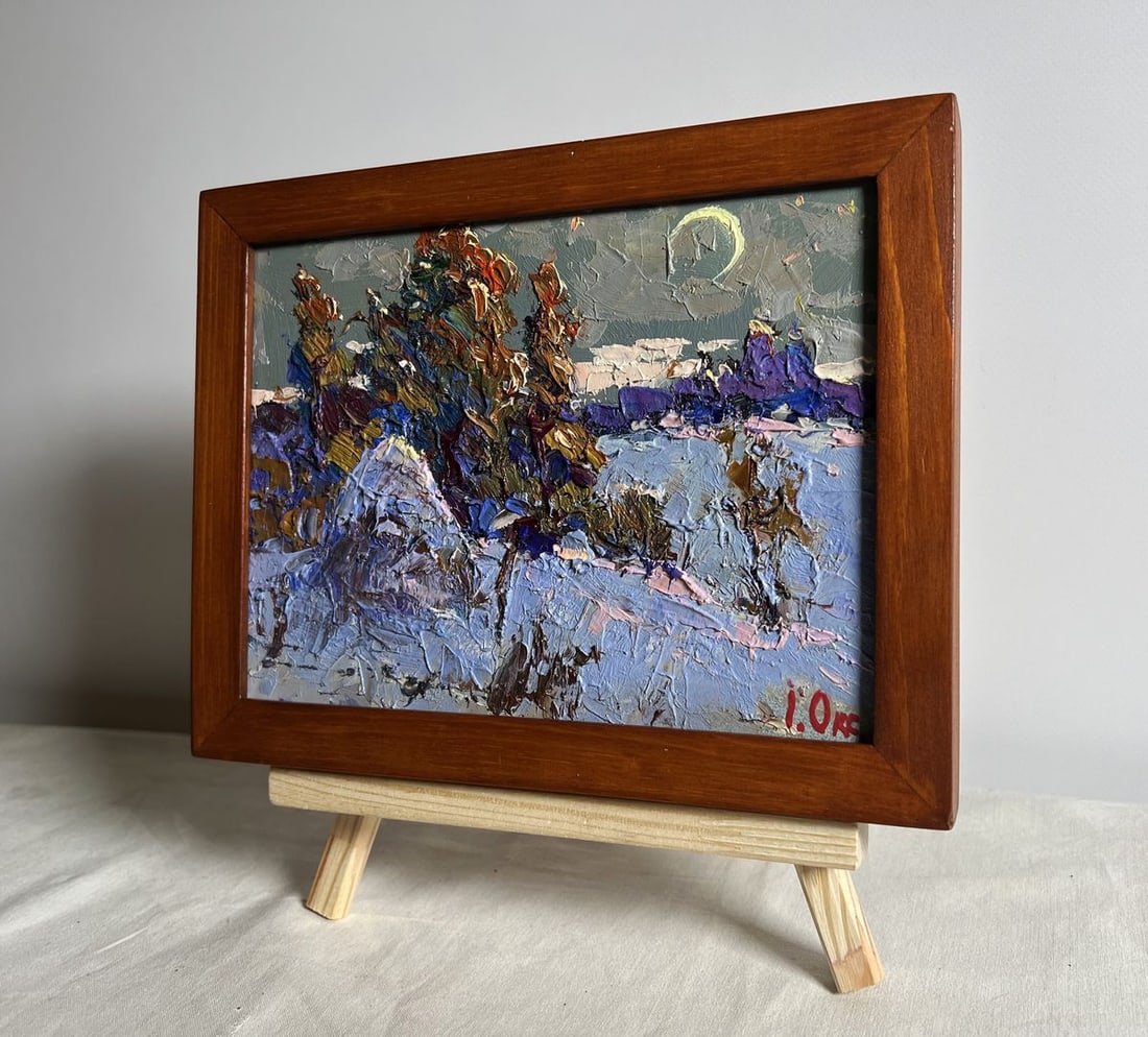 Oil painting There is a moon in the field Oksana Kalenyuk - 2