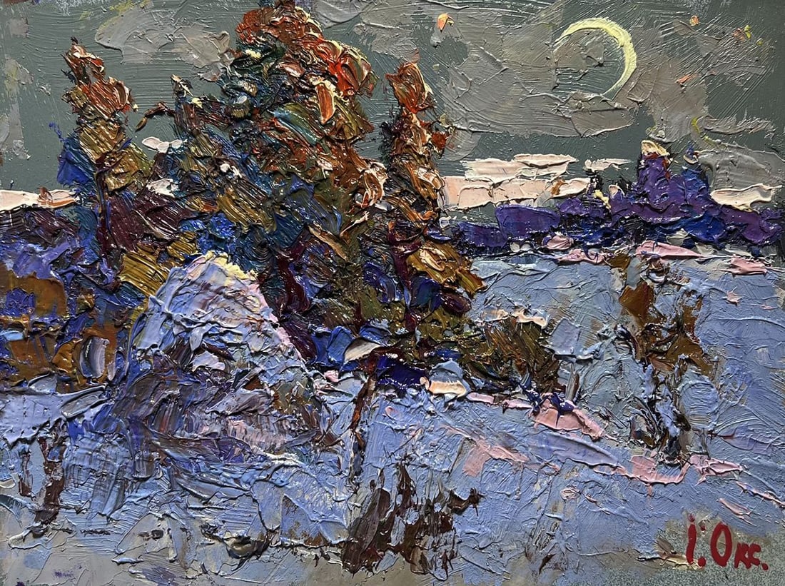 Oil painting There is a moon in the field Oksana Kalenyuk - 3