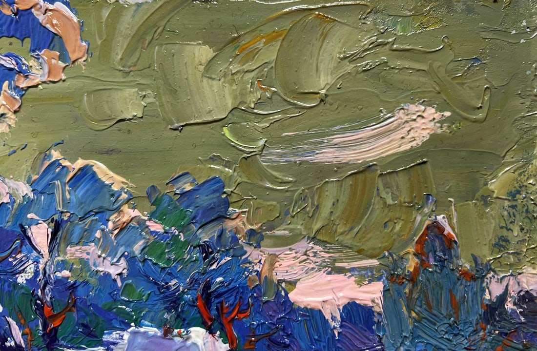 Oil painting Snowy village Oksana Kalenyuk - 6