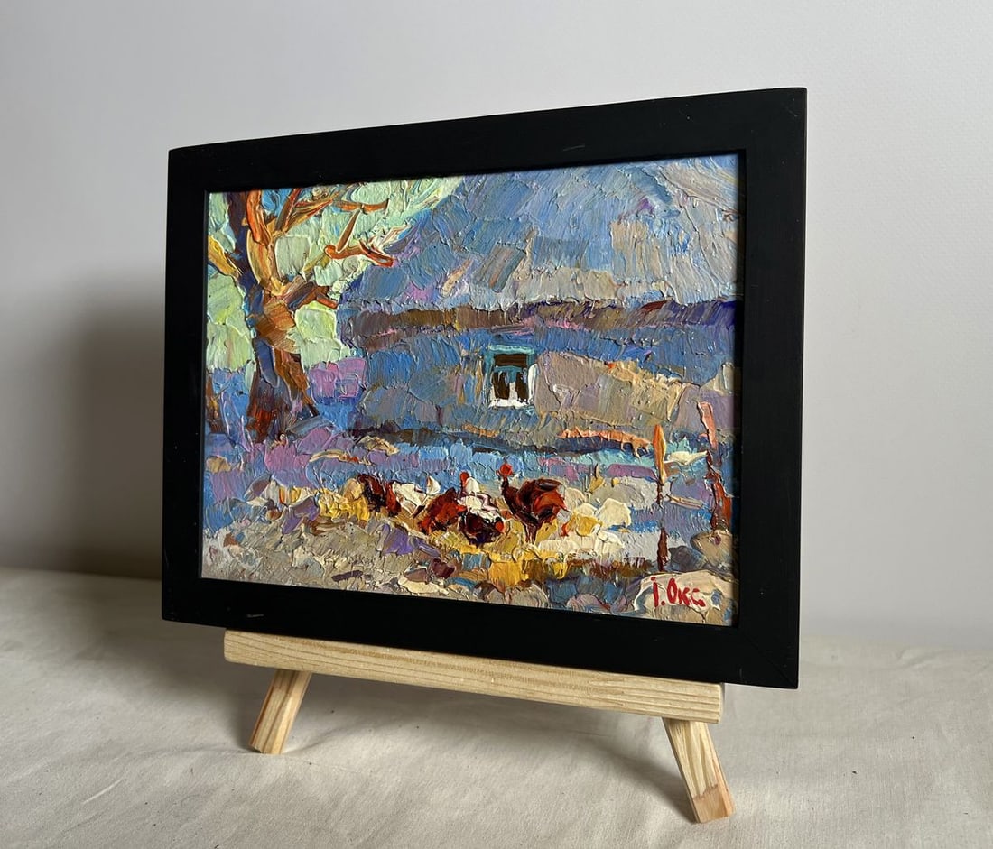 Oil painting Frost in the yard Oksana Kalenyuk - 2