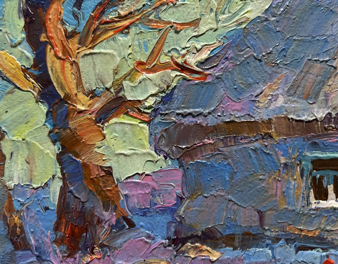 Oil painting Frost in the yard Oksana Kalenyuk - 4