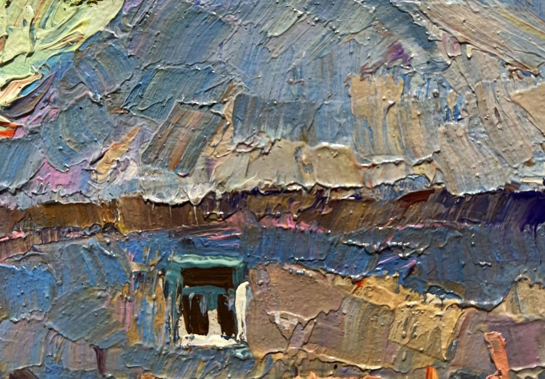 Oil painting Frost in the yard Oksana Kalenyuk - 6